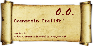 Orenstein Otelló névjegykártya